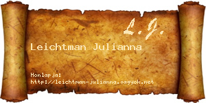 Leichtman Julianna névjegykártya